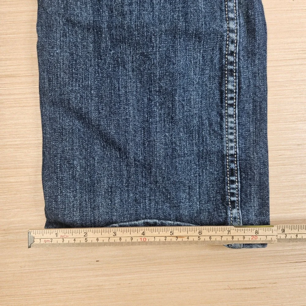 Y2K Vigoss Bootcut Jeans Womens 9 32x32 Blue Denim Stretch Low Rise P1091M